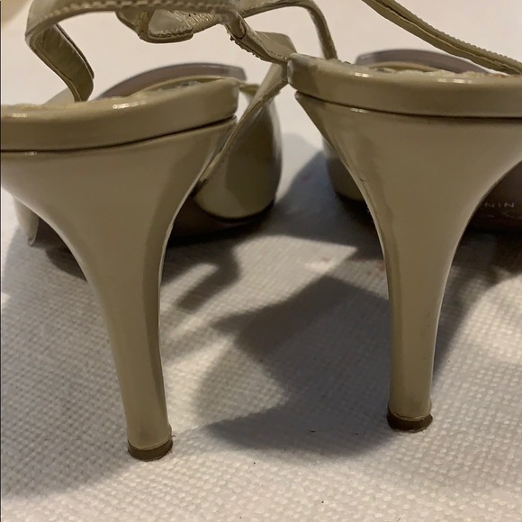 Nine West Leather Sling-back heels Open Toe - Taupe Size 7 - Picture 7 of 9